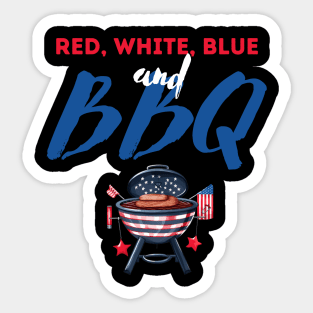 Red White Blue and BBQ Sticker